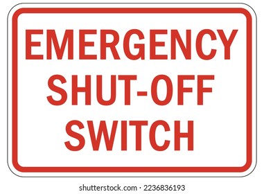 Electrical emergency shut off sign and label