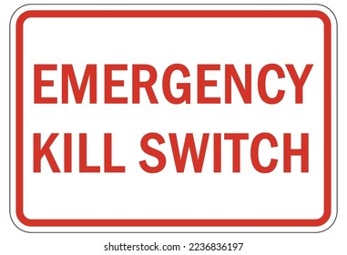 Electrical emergency shut off sign and label