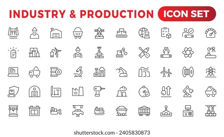 Electrical energy, electricity. Outline icon collection