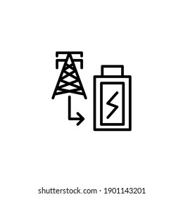 Icono de energía eléctrica con estilo de línea