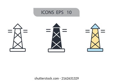 electrical energy icons  symbol vector elements for infographic web