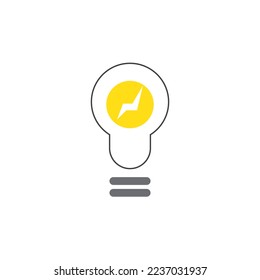 Electrical energy logo on lamp design Free Vector