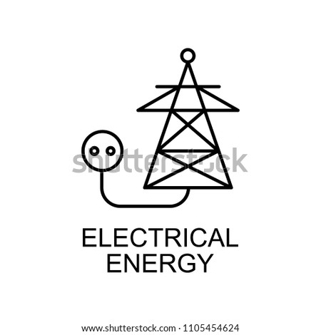 electrical energy outline icon. Element of enviroment protection icon with name for mobile concept and web apps. Thin line electrical energy icon can be used for web and mobile on white background