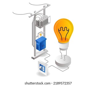 Electrical energy panel line pole