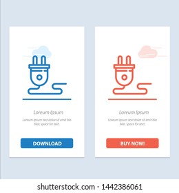Electrical, Energy, Plug, Power Supply,   Blue and Red Download and Buy Now web Widget Card Template
