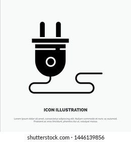 Electrical, Energy, Plug, Power Supply,  solid Glyph Icon vector