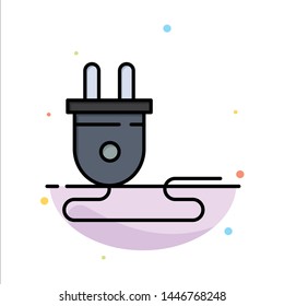 Electrical, Energy, Plug, Power Supply,  Abstract Flat Color Icon Template