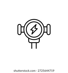 Elétrica Energia Tomada Relâmpago Bolt Contorno Ícone