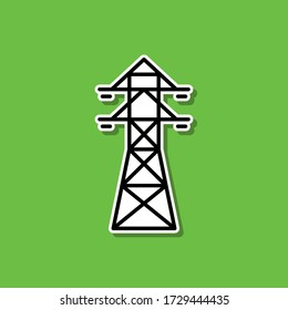 Electrical energy sticker icon. Simple thin line, outline vector of ecology icons for ui and ux, website or mobile application