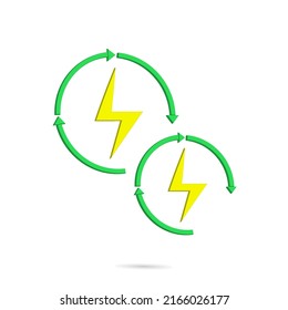Electrical energy symbol icon vector illustration, recharge for renewable energy
