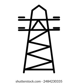 electrical energy tower icon design in filled and outlined style