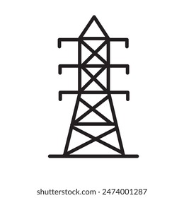 Electrical Energy Tower Icon Perfect for Power and Utility Themes