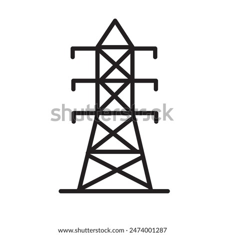Electrical Energy Tower Icon Perfect for Power and Utility Themes