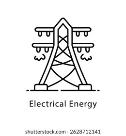 Icono de estilo de contorno de Vector de energía eléctrica. Archivo Eps 10