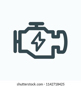 Electrical Engine Icon. Electric Motor For Car Vector Icon