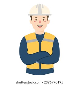 electrical engineer arms crossed illustration