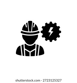 Ingeniero eléctrico Glifo icono que representa la construcción o la profesión técnica