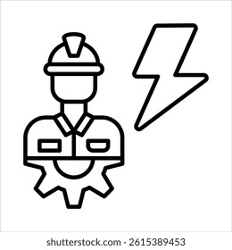 electrical engineer icon in outline style vector illustration