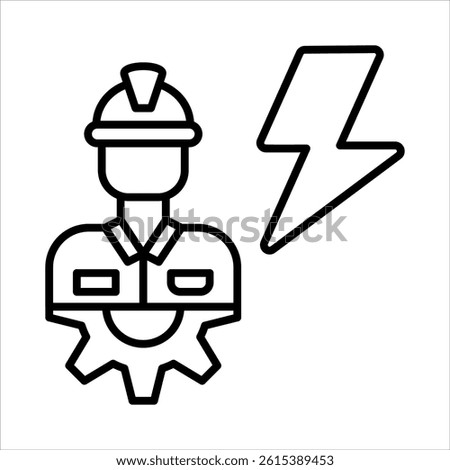 electrical engineer icon in outline style vector illustration