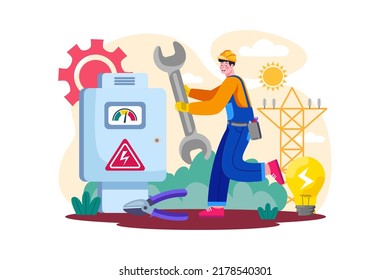 Electrical engineer Illustration concept on white background