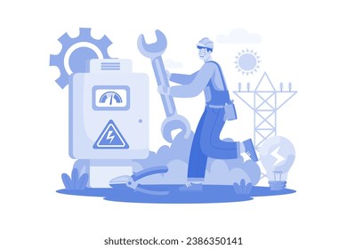 Electrical Engineer Illustration concept on a white background