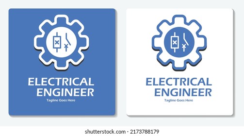 Electrical Engineer Logo Icon Vector Flat Design