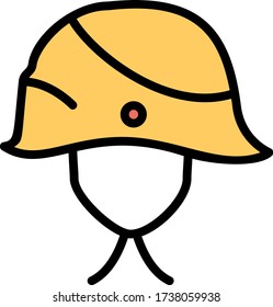 Ingeniero Eléctrico Seguridad Casco Vector Diseño de Icono de Color, Sombrero Duro en Fondo Blanco, Concepto de Gear de Protección de Cabeza, Diseño de Casco Industrial