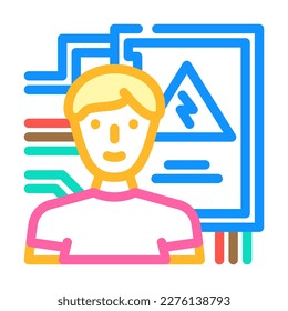 electrical engineer technology color icon vector. electrical engineer technology sign. isolated symbol illustration