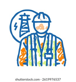 electrical engineer technology doodle icon sketch vector. electrical engineer technology sign. isolated symbol illustration