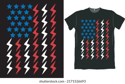 Electrical Engineer USA Flag Electrician T Shirt Design