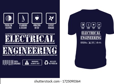 Electrical Engineering T Shirt and Apparel Trendy Design - Typography T Shirt Design