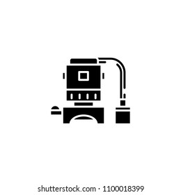 Electrical equipment black icon concept. Electrical equipment flat  vector symbol, sign, illustration.