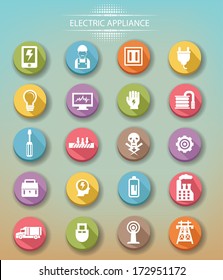 Electrical equipment icons,Colorful version,vector
