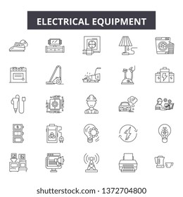 Electrical equipment line icons, signs, vector set, outline illustration concept 