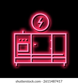 electrical equipment neon light sign vector. electrical equipment illustration