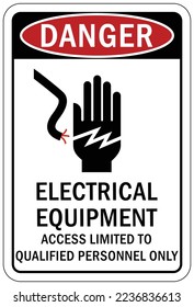 Electrical equipment sign and label