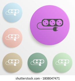 electrical extension cord badge color set. Simple glyph, flat vector of web icons for ui and ux, website or mobile application