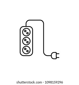 electrical extension cord line icon. Element of household icon for mobile concept and web apps. Thin line electrical extension cord icon can used for web and mobile. Premium icon