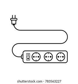 Electrical extension thin line icon