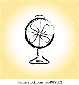 electrical fan is working/ vector cartoon