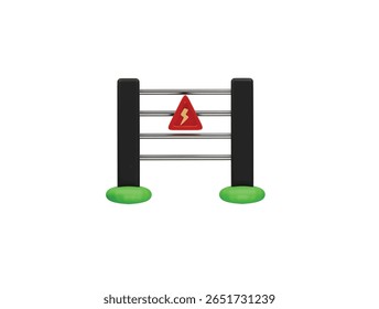  electrical fence icon 3d illustration render