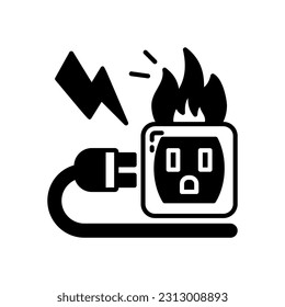 Electrical Fire icon in vector. Illustration