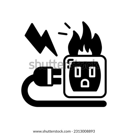 Electrical Fire icon in vector. Illustration
