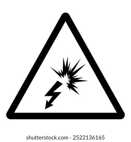 Electrical Flash Shock Hazard Symbol Sign,Vector Illustration, Isolate On White Background Label. EPS10