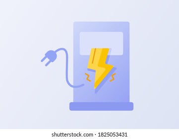 electrical fuel pump icon sign or symbol with modern flat style