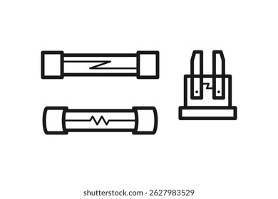 electrical fuse icon and outline
