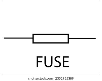Electrical Fuse isolated symbol on white background. Vector Illustration devices in physics