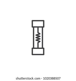 Electrical fuse line icon, outline vector sign, linear style pictogram isolated on white. Symbol, logo illustration. Editable stroke svg