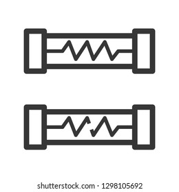 Electrical fuse line icon, outline vector sign, linear style pictogram isolated on white. Symbol, logo illustration. Editable stroke