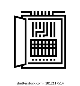 electrical fuses box line icon vector. electrical fuses box sign. isolated contour symbol black illustration